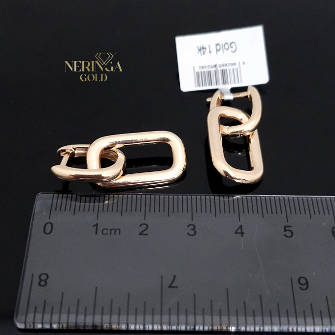 Rose gold english lock earrings #60322