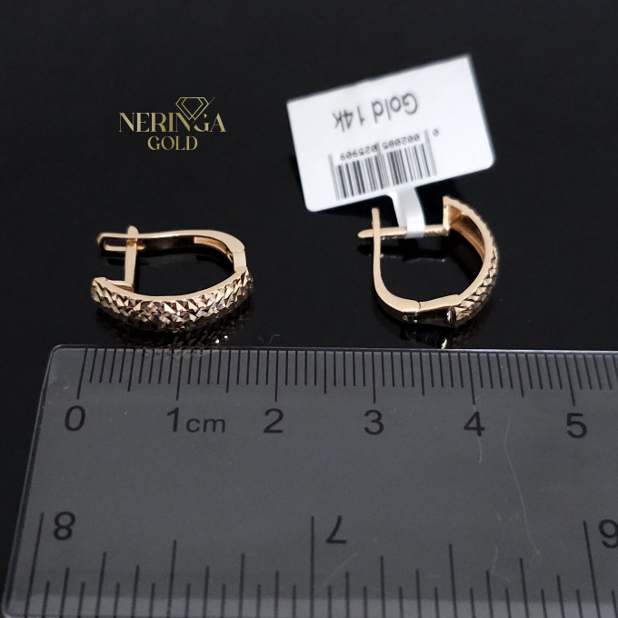 Rose gold english lock earrings #60327