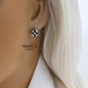 Rose gold english lock earrings #60329