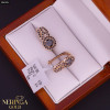 Rose gold english lock earrings #60524