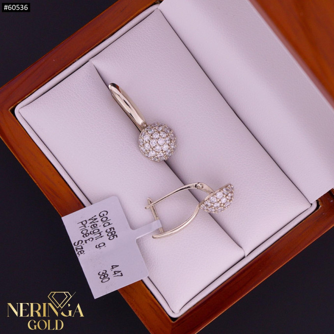 White gold english lock earrings #60536 White gold english lock earrings #60536