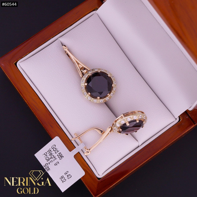 White rose gold english lock earrings #60544 White rose gold english lock earrings #60544