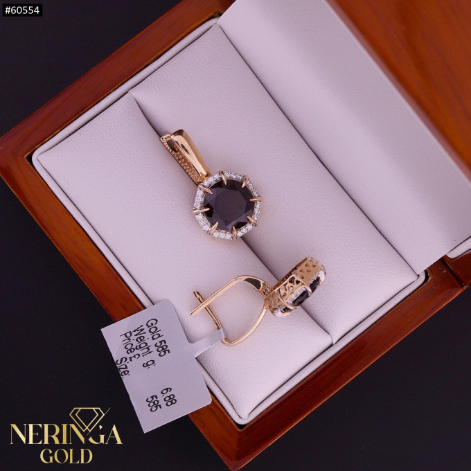 White rose gold english lock earrings #60554 White rose gold english lock earrings #60554