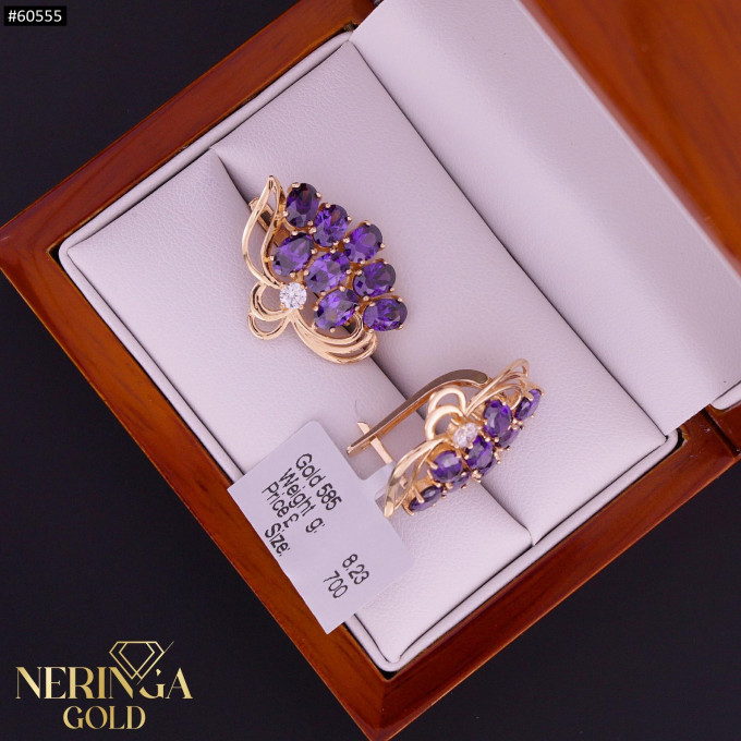 Rose gold english lock earrings #60555 Rose gold english lock earrings #60555