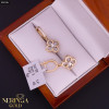 White rose gold english lock earrings #60562 White rose gold english lock earrings #60562