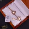 Rose gold english lock earrings #60572