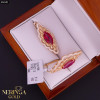 Rose gold english lock earrings #60581