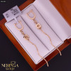 Rose gold english lock earrings #60589