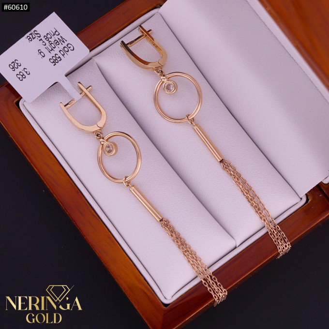 Rose gold english lock earrings #60610 Rose gold english lock earrings #60610