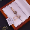 Rose gold english lock earrings #60471
