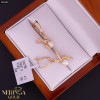 Rose gold english lock earrings #60480