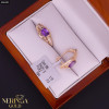 Rose gold english lock earrings #60495