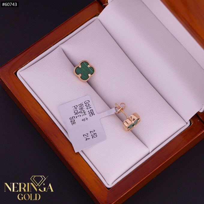 Rose gold stud earrings #60743