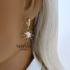 Rose gold english lock earrings #60572