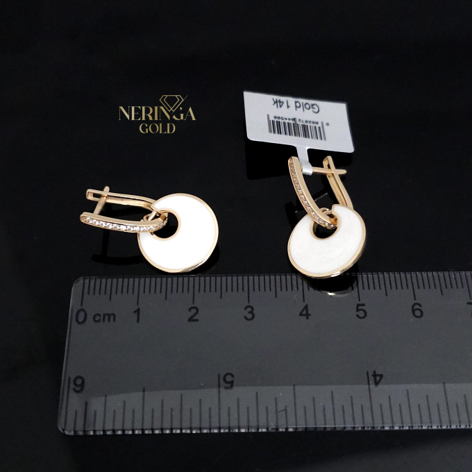 Rose gold english lock earrings #60552