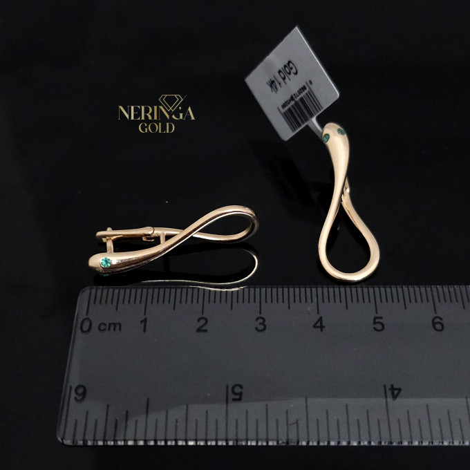 Rose gold english lock earrings #60576