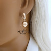 Rose gold english lock earrings #60565