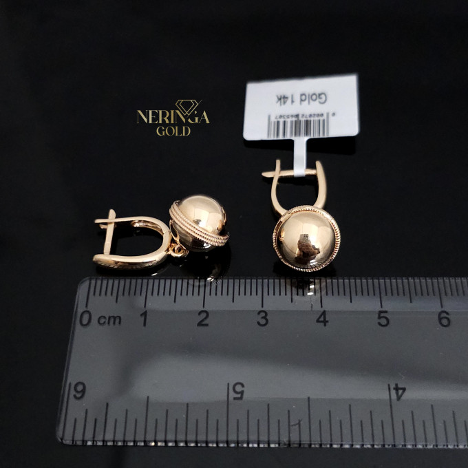 Rose gold english lock earrings #60565