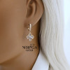 White rose gold english lock earrings #60562 White rose gold english lock earrings #60562