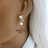 Rose gold english lock earrings #60477