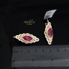 Rose gold english lock earrings #60581