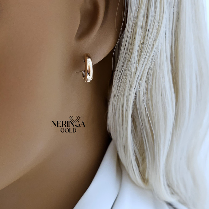 Rose gold hoop earrings #60680