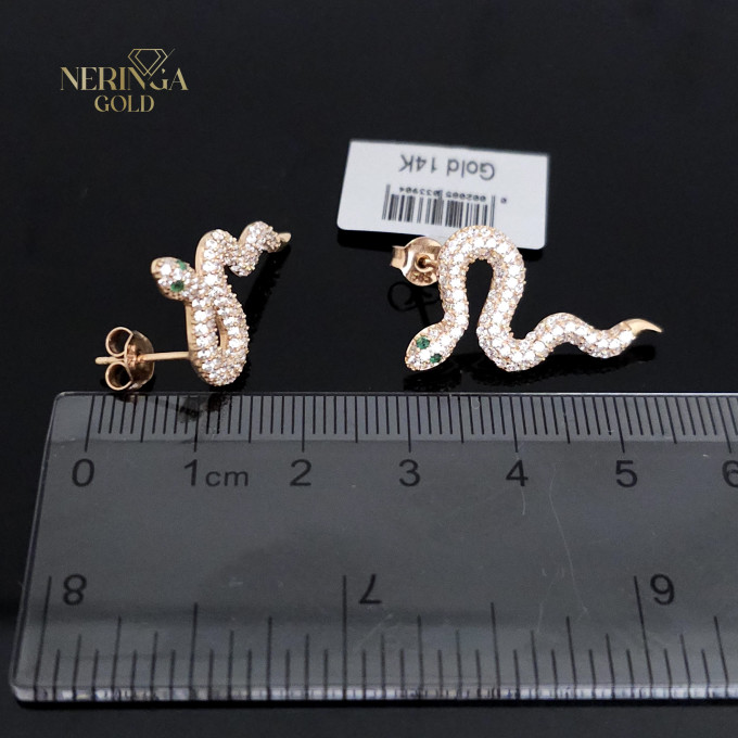 Rose gold stud earrings #60719