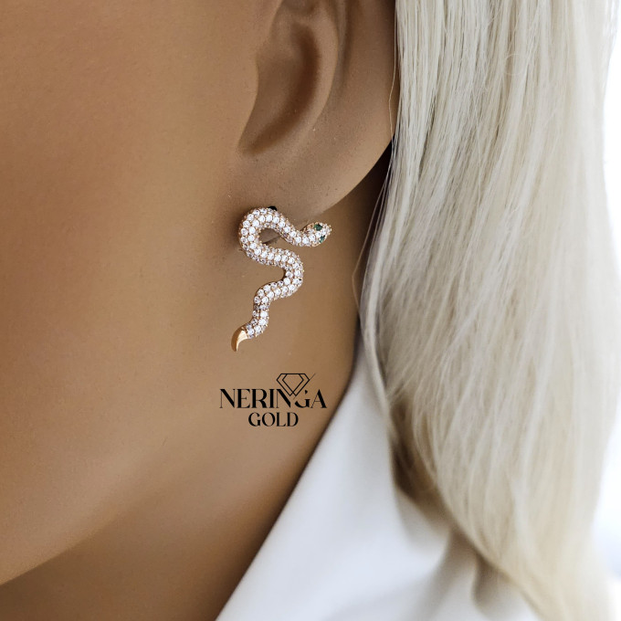 Rose gold stud earrings #60719