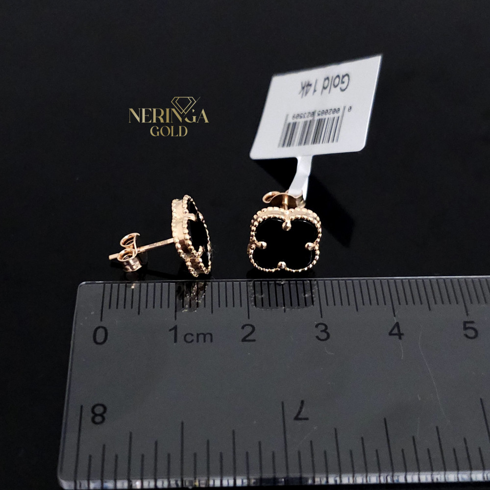 Rose gold stud earrings #62230