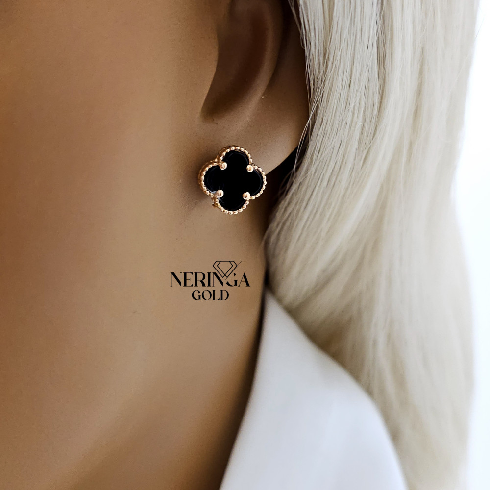 Rose gold stud earrings #62230