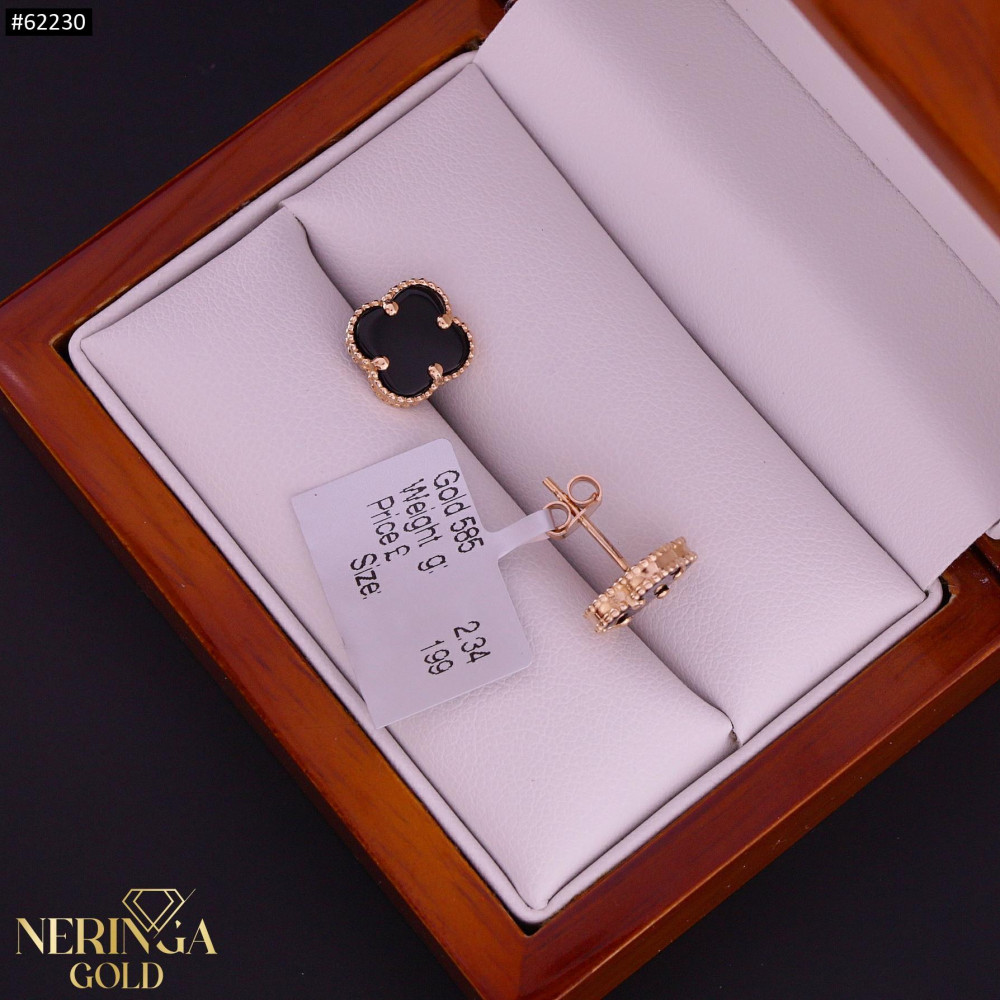 Rose gold stud earrings #62230