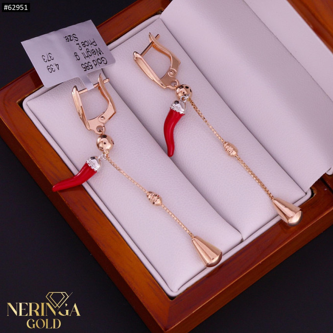 White rose gold english lock earrings #62951 White rose gold english lock earrings #62951