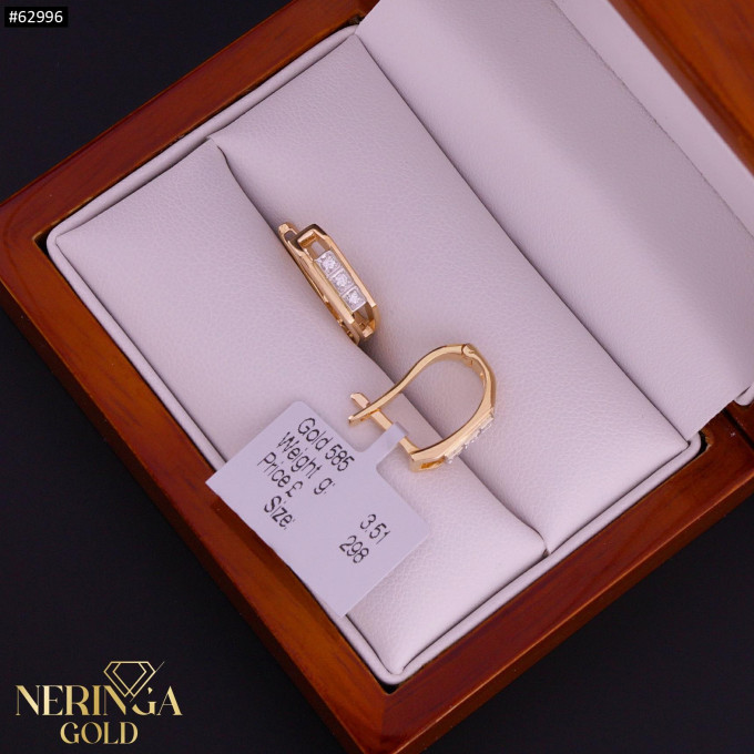 White rose gold english lock earrings #62996 White rose gold english lock earrings #62996
