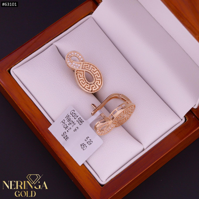 Rose gold english lock earrings #63101 Rose gold english lock earrings #63101
