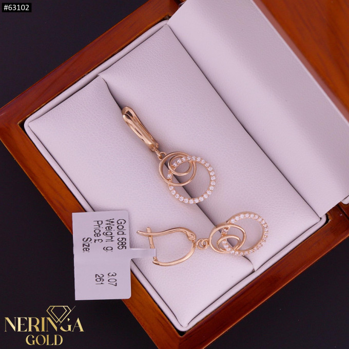 Rose gold english lock earrings #63102 Rose gold english lock earrings #63102