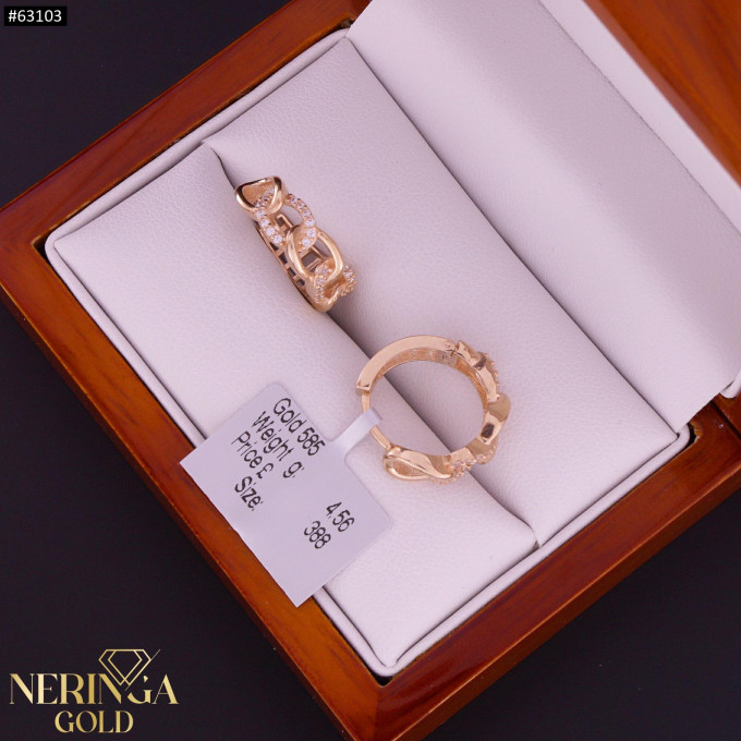 Rose gold hoop earrings #63103