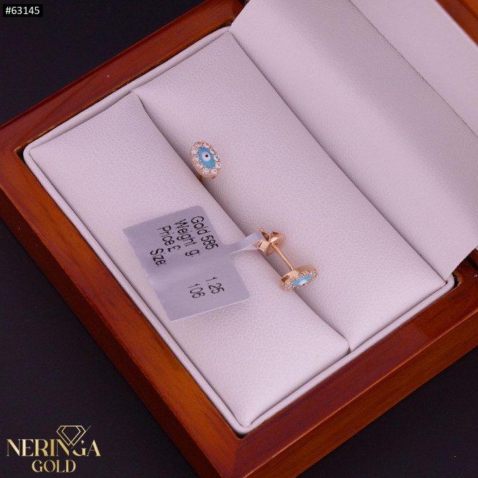 Rose gold stud earrings #63145