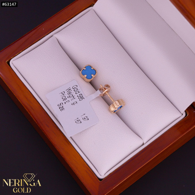 Rose gold stud earrings #63147