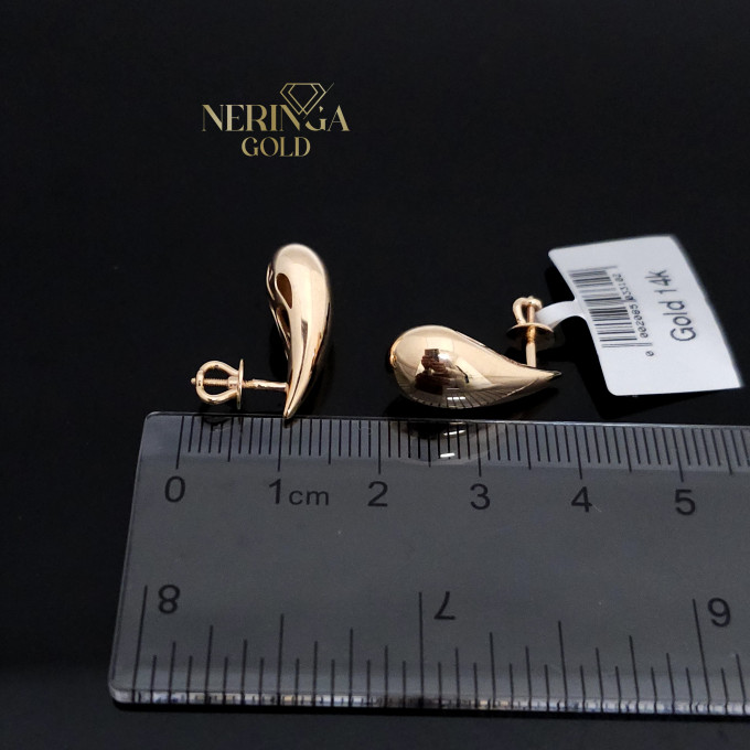 Rose gold stud earrings #62503