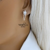 White rose gold english lock earrings #63650 White rose gold english lock earrings #63650