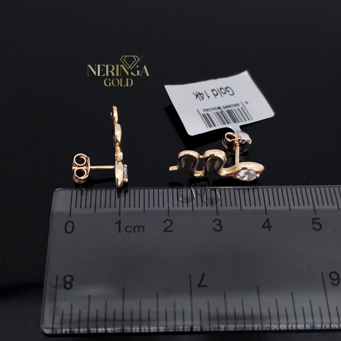 Rose gold stud earrings #63657