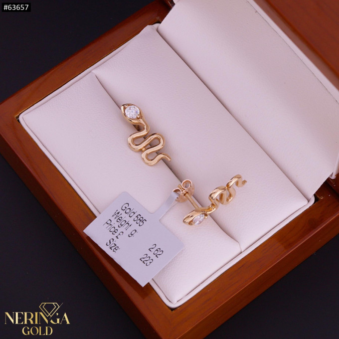 Rose gold stud earrings #63657