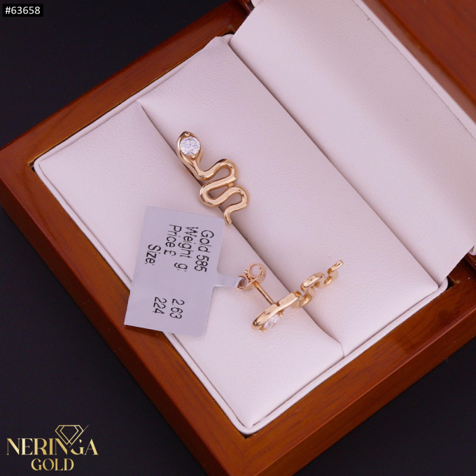 Rose gold stud earrings #63658