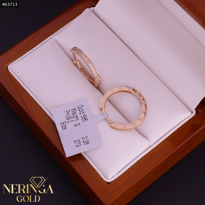 Rose gold hoop earrings #63713