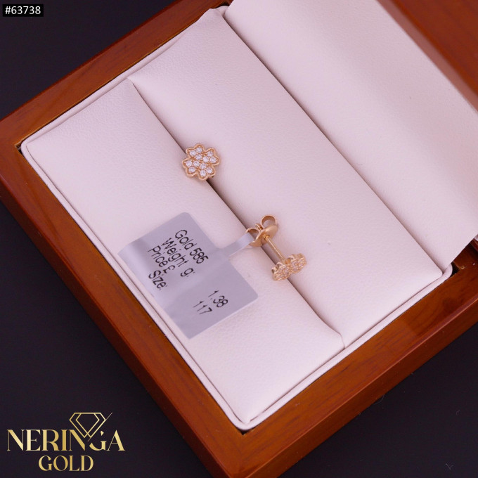 Rose gold children earrings #63738
