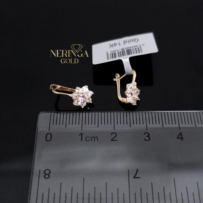Rose gold children earrings #64393