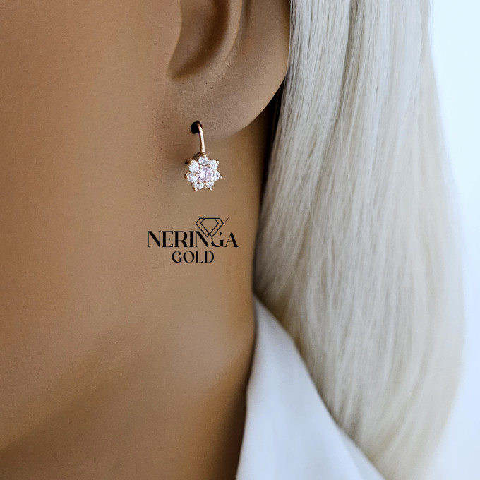Rose gold children earrings #64393