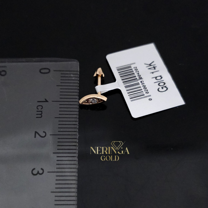 Rose gold stud earrings #64466
