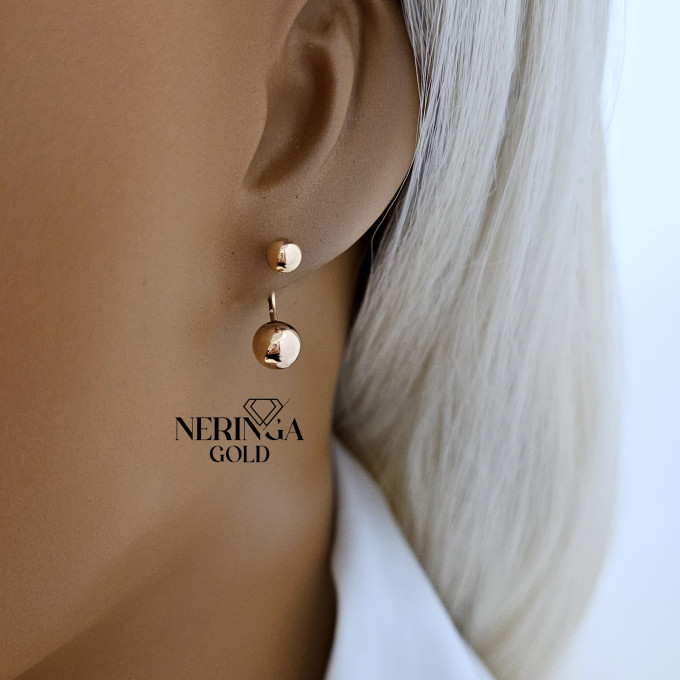 Rose gold earring #64353