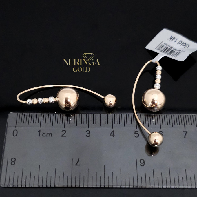White rose gold earring #64526